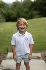 Boy Shorts in Palm Stripe Seersucker