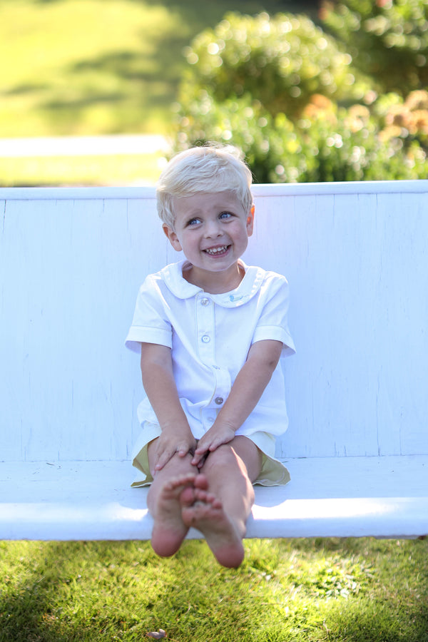 Fitz Shirt Short Sleeve in White Pique