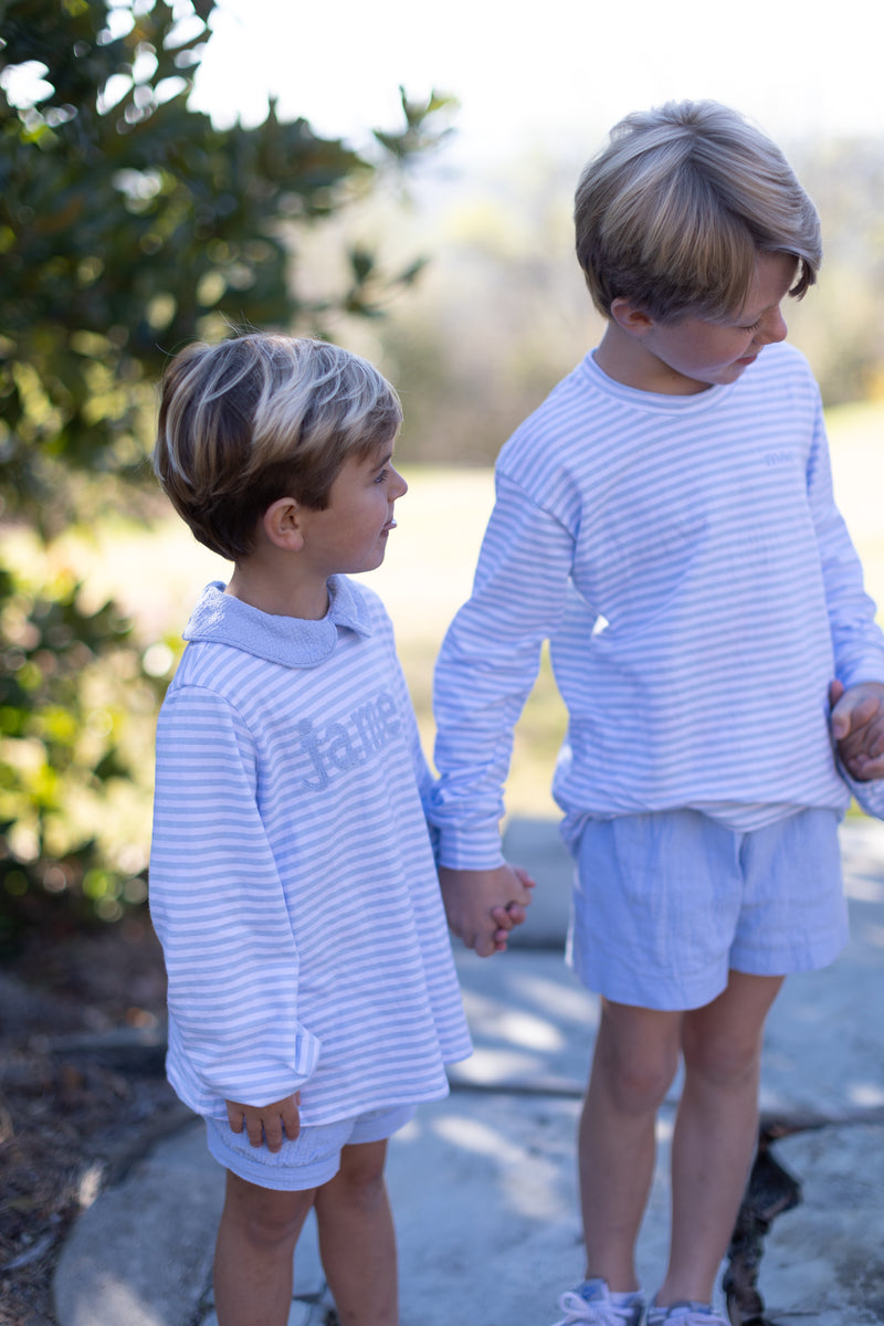 Finn Shorts in Blue Gauze