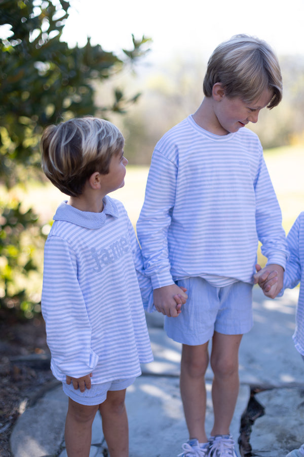 Boy Shorts in Blue Gauze
