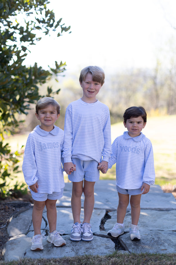 Boy Shorts in Blue Gauze