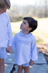 David Knit Shirt Long Sleeve Premium in Seaside Stripe Knit
