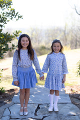 Alie B Skirt in Marine Blue Non-Wrinkle Corduroy
