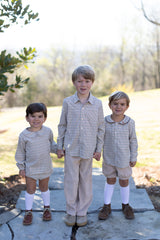 David Shirt Long Sleeve w/ Elastic in Highlands Tattersall