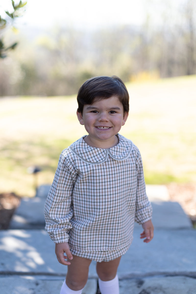 David Shirt Long Sleeve w/ Elastic in Highlands Tattersall