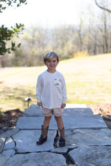 Boy Tee Long Sleeve Premium in Baby Blue Stripe Knit