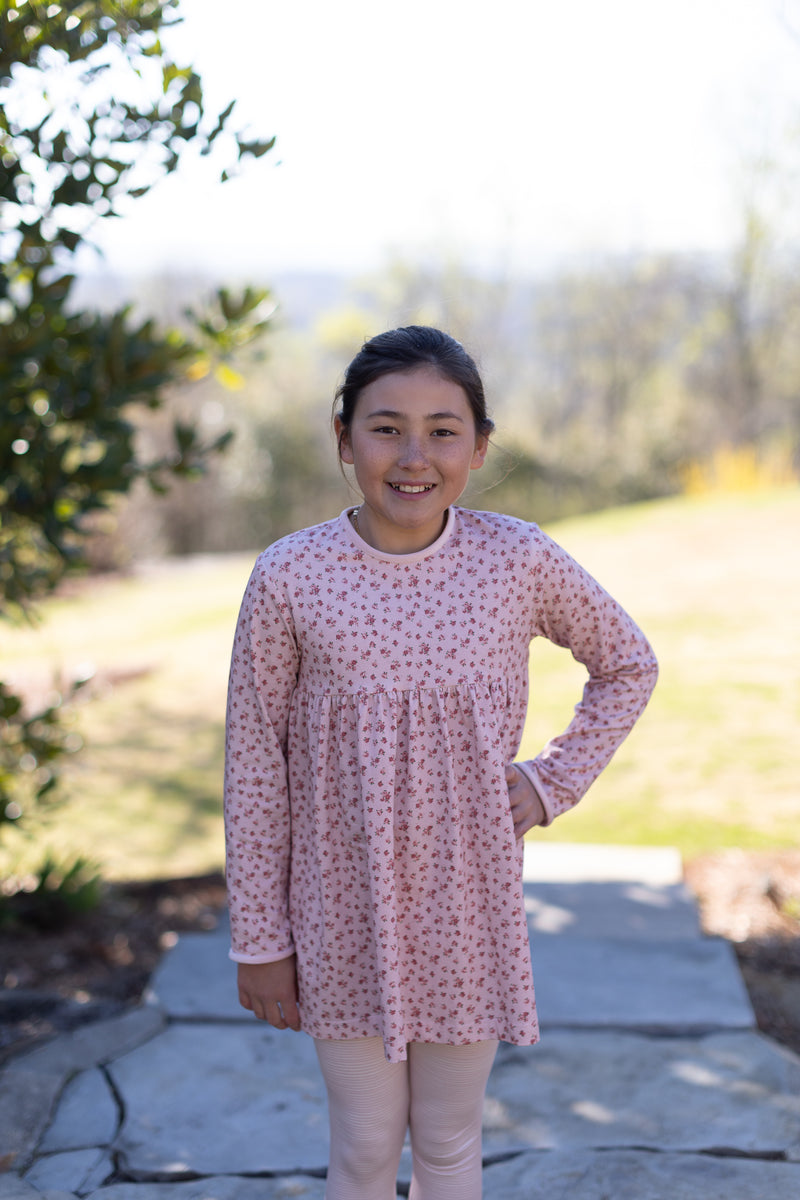 Mia Knit Top Premium in Dusty Pink Roses Knit