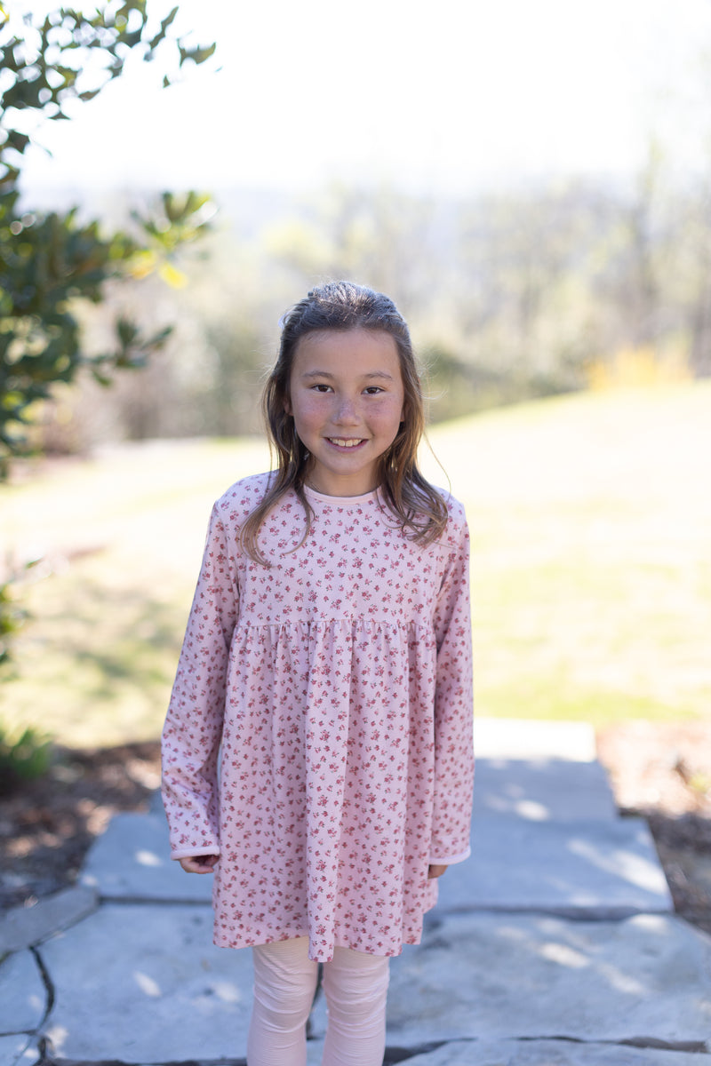 Mia Knit Top Premium in Dusty Pink Roses Knit