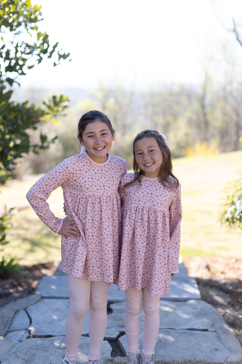 Mia Knit Top Premium in Dusty Pink Roses Knit