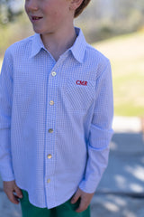 Roy Shirt Long Sleeve in Light Blue 1/8 Check