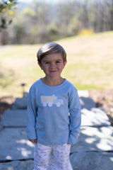 Boy Tee Long Sleeve Sky Blue w/ Dump Truck