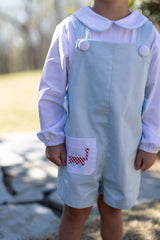 Hayes Vintage Shortall in Light Blue Pique