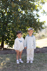 Graham Knit Shirt Long Sleeve in Light Blue Knit