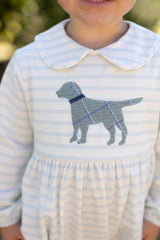 Forrest Bubble Long Sleeve Knit in Baby Blue Stripe Knit