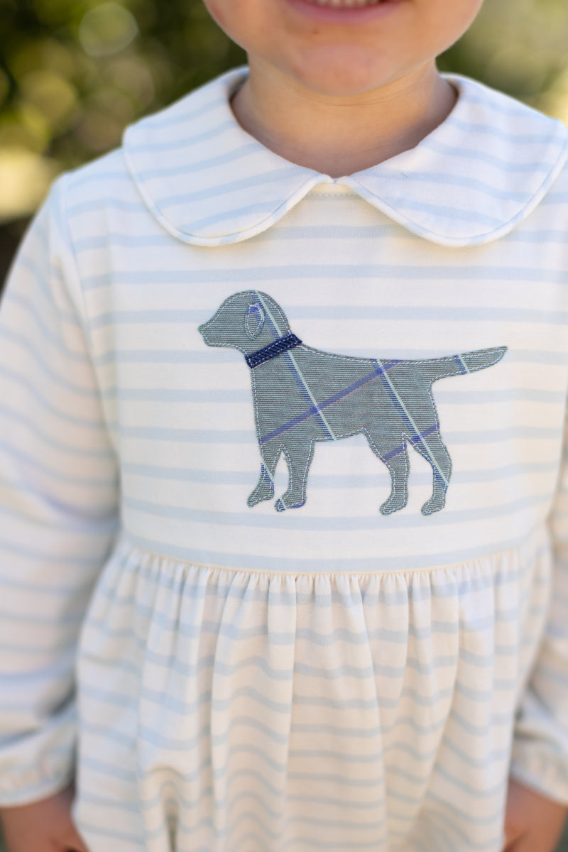 Forrest Bubble Long Sleeve Knit in Baby Blue Stripe Knit
