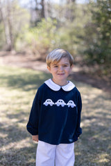 David Knit Shirt Long Sleeve Basic in Navy Knit