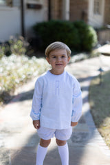 James Shirt Long Sleeve w/ Elastic Lined in Seamist Superfine Twill