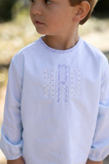 James Shirt Long Sleeve w/ Elastic Lined in Seamist Superfine Twill