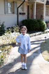 Sloane Top Long Sleeve in Seamist Superfine Twill