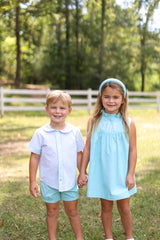 Avery Dress Sleeveless in Georges Green Chambray