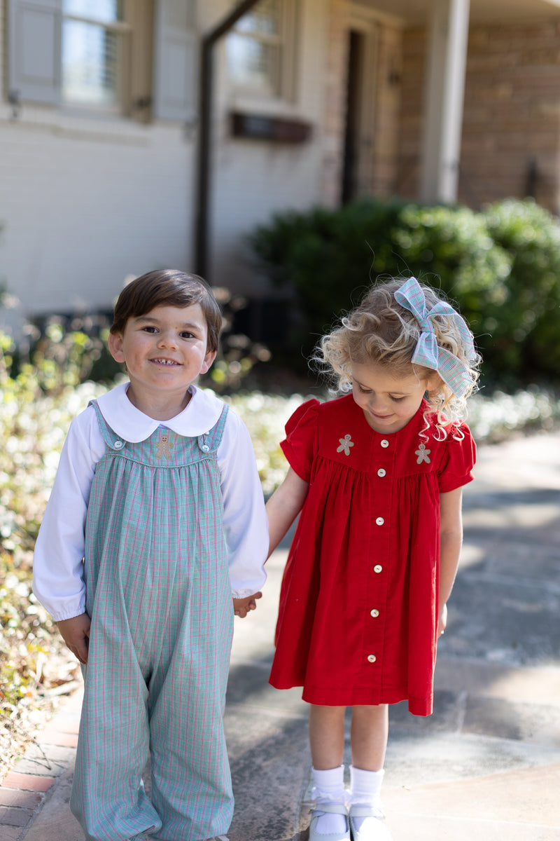 Payton Bubble Long w/ Piping Straps in Christmas Plaid