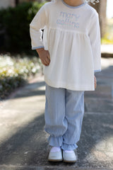 Bloomer Pants Long in Blue Gauze