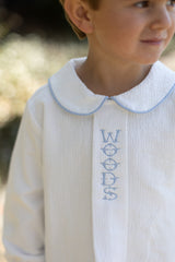 Freddie Shirt Long Sleeve Lined in Ivory Gauze