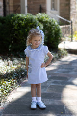 Olivia Apron Dress in Light Blue 1/8 Check