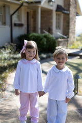 David Knit Shirt Long Sleeve Basic in White Knit