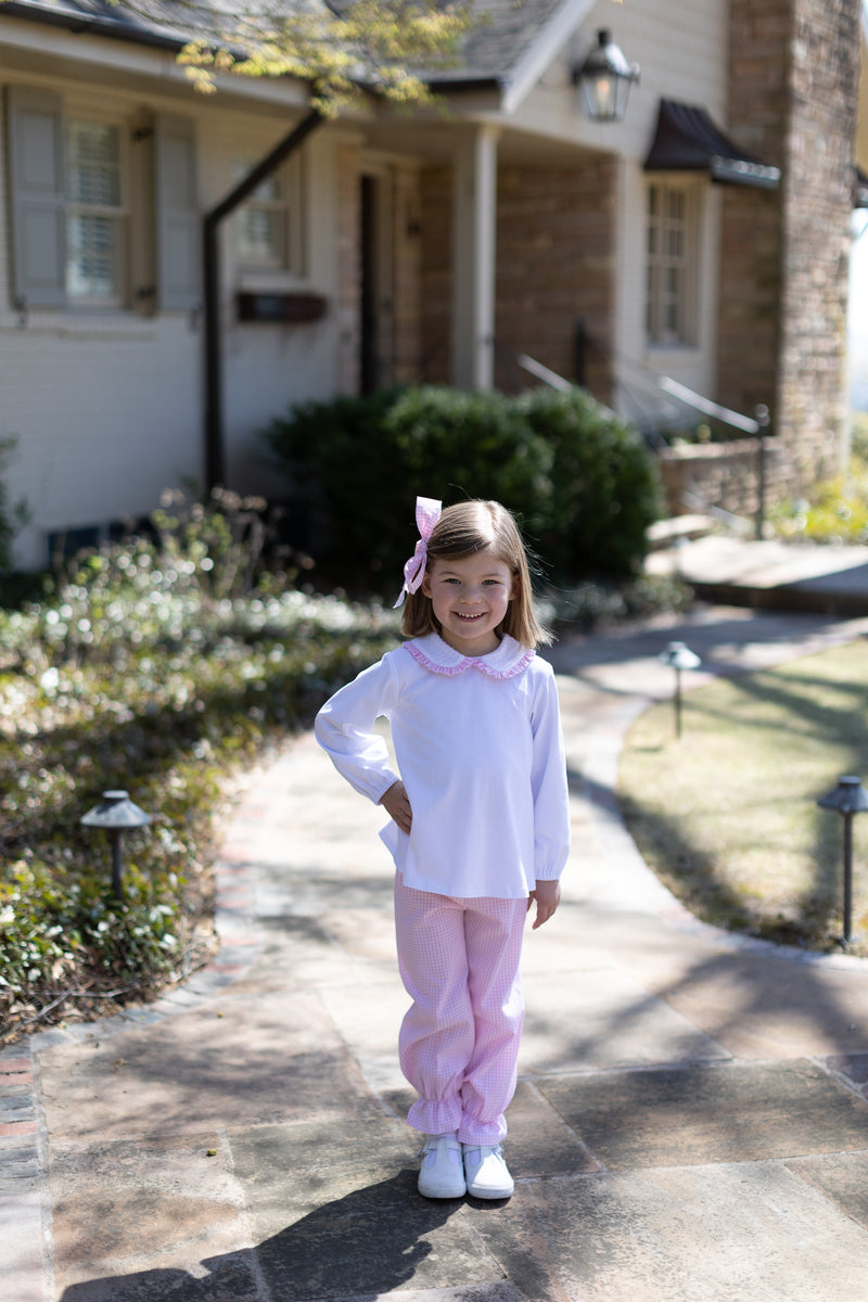 Bloomer Pants Long in Light Pink 1/8 Check
