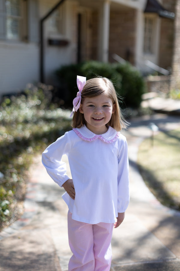 Sutter Knit Top Long Sleeve Basic in White Knit
