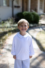 David Knit Shirt Long Sleeve Basic in White Knit