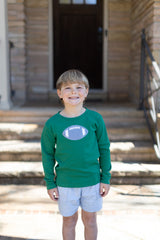 Boy Tee Long Sleeve Kelly Green w/ Football
