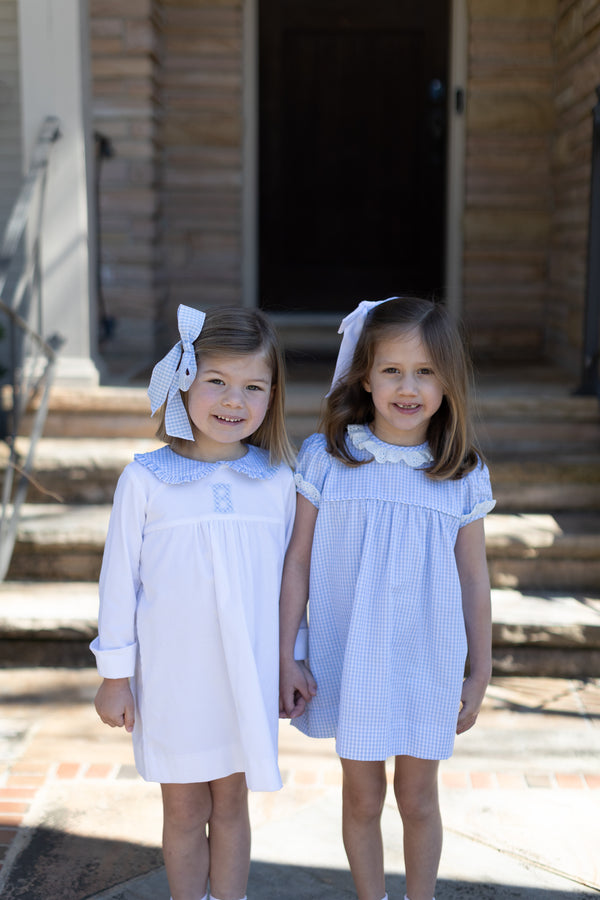 Charlotte Dress Long Sleeve in White Corduroy