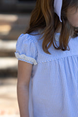 Weezie Dress in Light Blue 1/8 Check