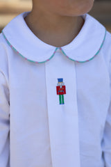 Freddie Shirt Long Sleeve in White Corduroy