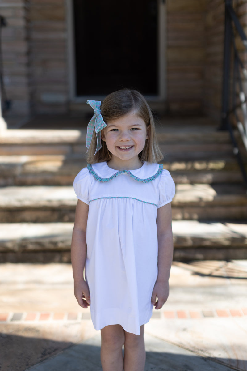 Amy Dress in White Corduroy