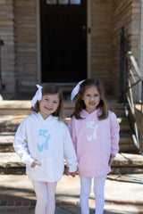Fleece Hoodie White with Ballet Shoes