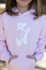 Fleece Hoodie Baby Pink with Ballet Shoes
