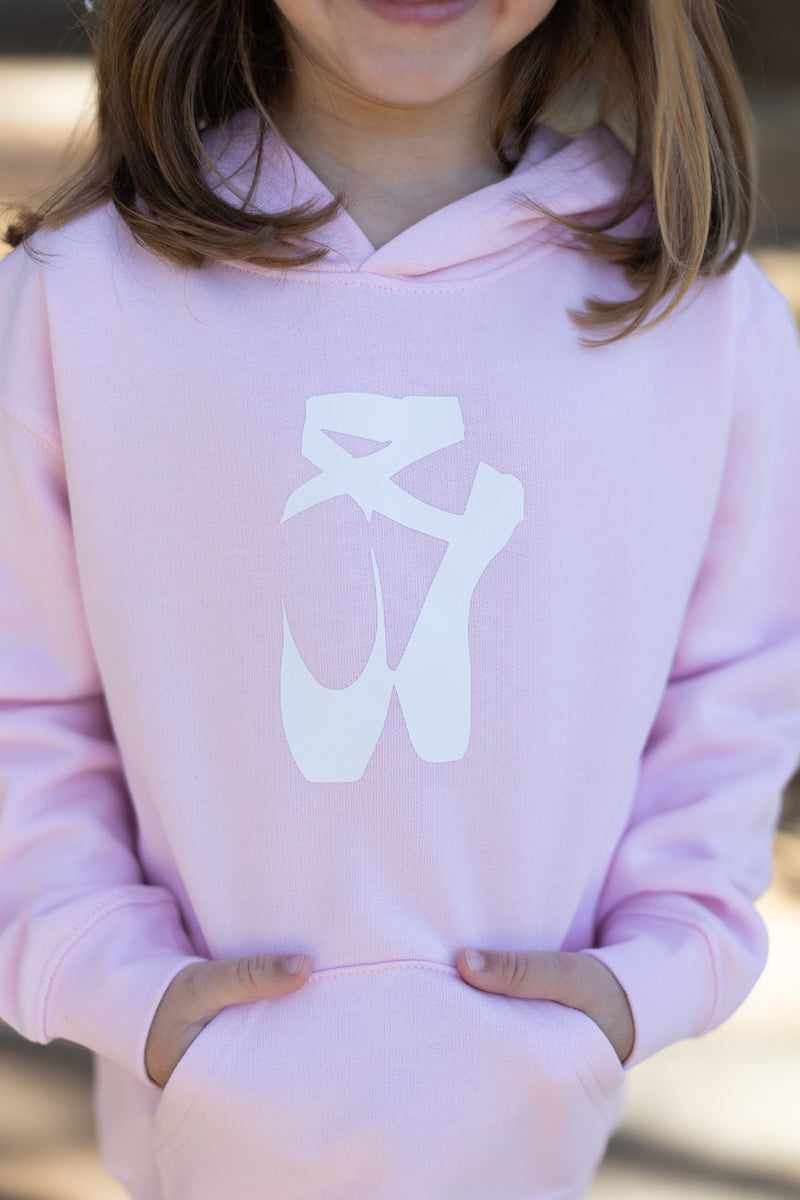 Fleece Hoodie Baby Pink with Ballet Shoes