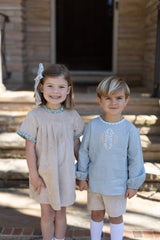 Georgia Dress Short Sleeve in Toast Non-Wrinkle Corduroy