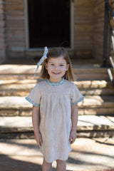 Georgia Dress Short Sleeve in Toast Non-Wrinkle Corduroy