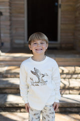 Boy Tee Long Sleeve Basic in Ecru Knit w/ Flying Duck