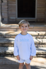 James Shirt Long Sleeve w/ Elastic in Light Blue 1/8 Check