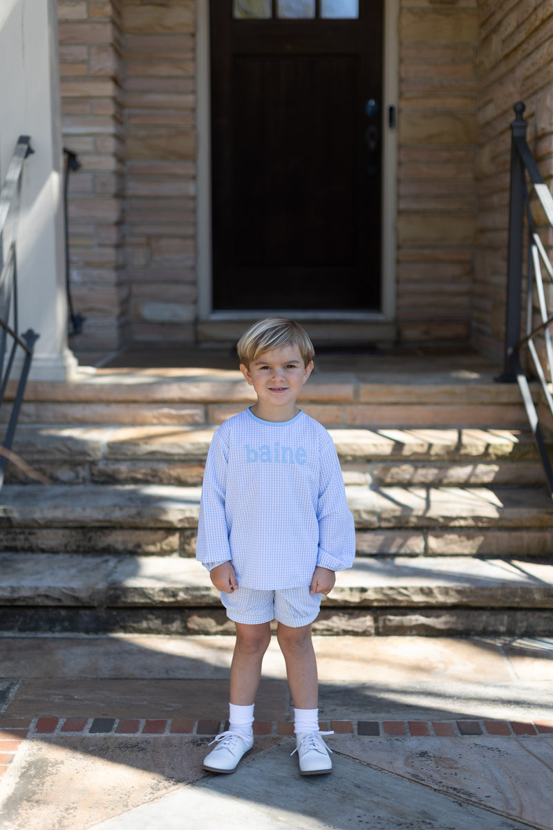 Finn Shorts in Light Blue 1/8 Check