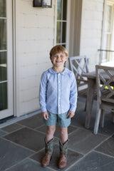 Fitz Shirt Long Sleeve in Light Blue Chambray