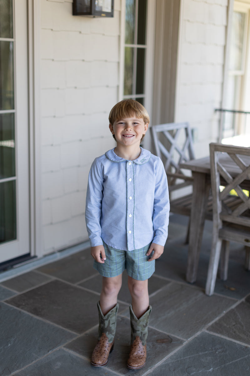 Fitz Shirt Long Sleeve in Light Blue Chambray