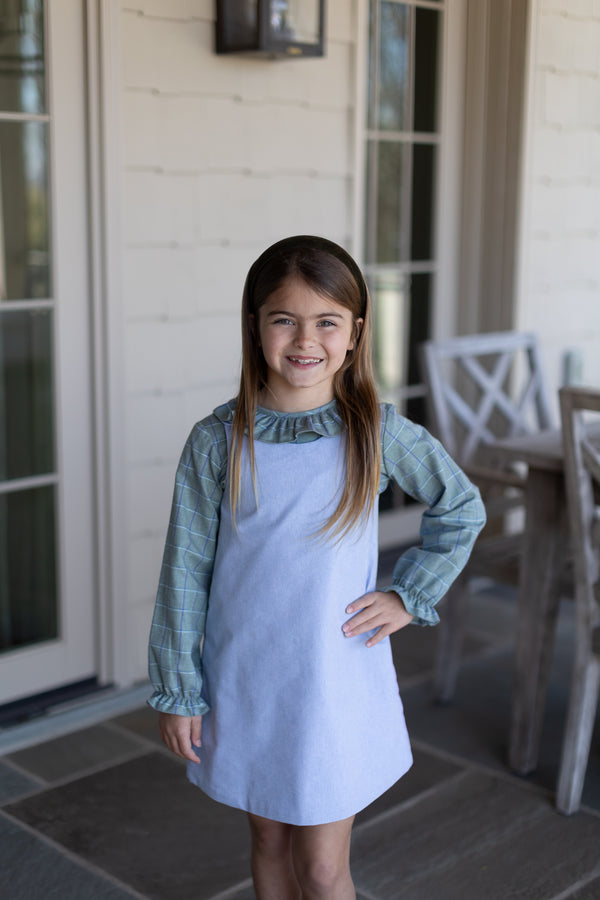 Allyson Top Long Sleeve in Wimbledon Plaid