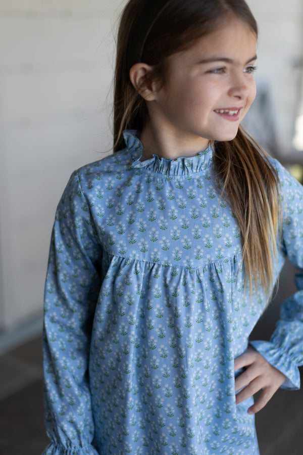 Avery Dress Long Sleeve in Jayne Mini Block