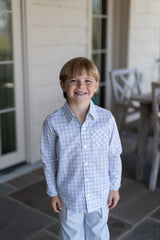 Roy Shirt Long Sleeve in Sage Windowpane